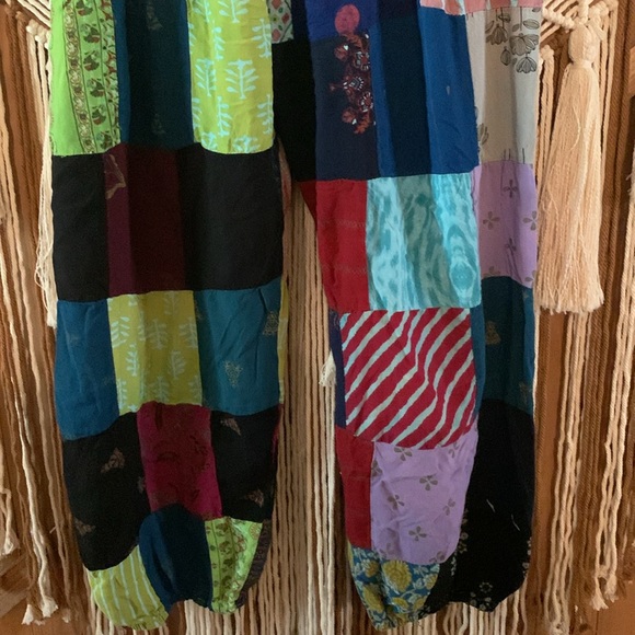 Paths Of The Spirit Bohemian Gypsy Patchwork Parachute Pants Size L/XL - Picture 3 of 14